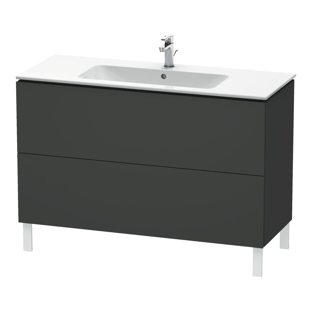 Duravit L-Cube – Έπιπλο Νιπτήρα – 1220 mm, 2 συρτάρια, νιπτήρας κέντρο, 1220 x 481 x 704 mm – Graphite Matt, Decor (LC662804949)