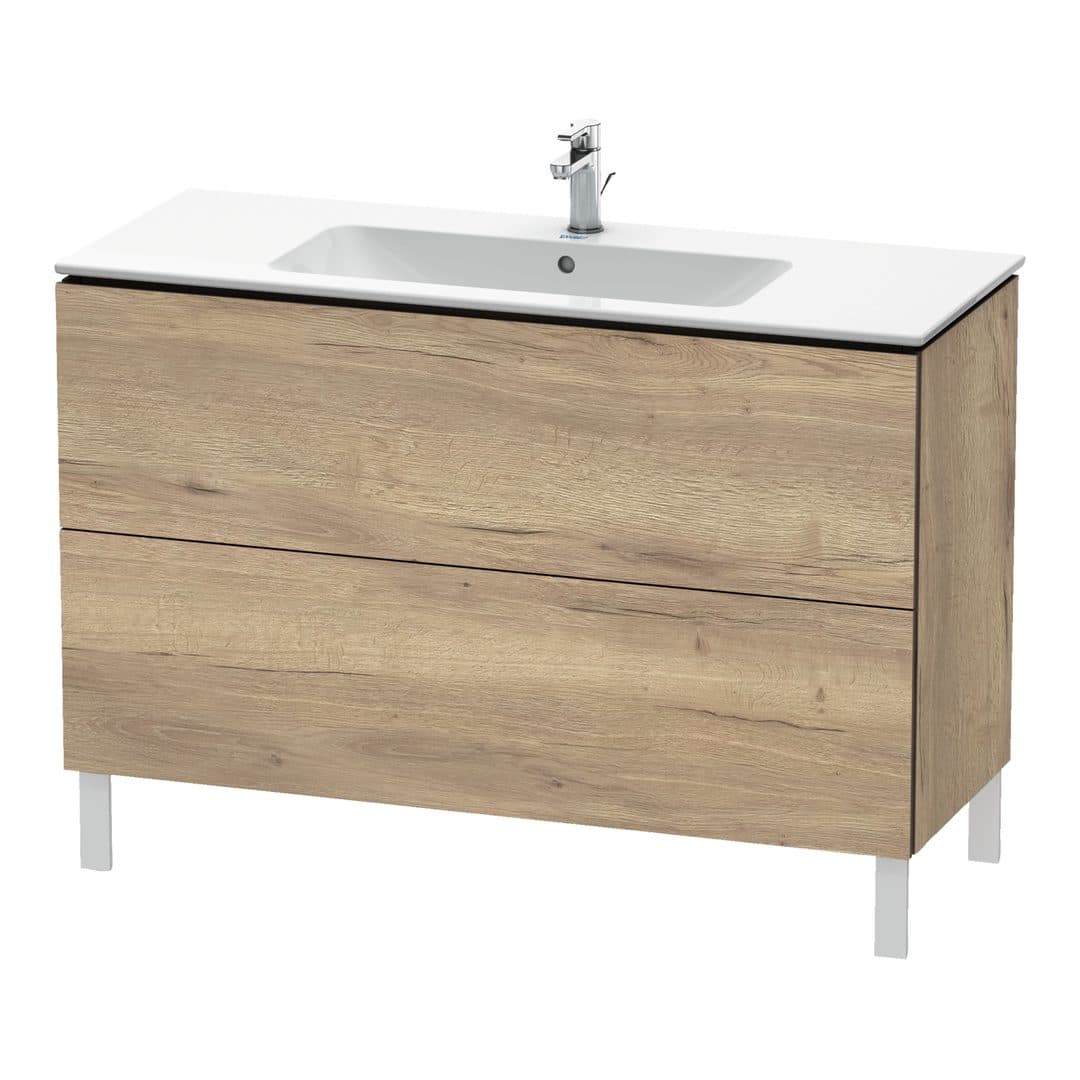 Duravit L-Cube – Έπιπλο Νιπτήρα – 1220 mm, 2 συρτάρια, νιπτήρας κέντρο, 1220 x 481 x 704 mm – Marbled Oak Matt, Decor (LC662805555)