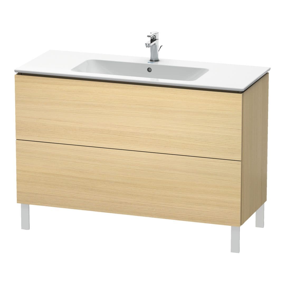 Duravit L-Cube – Έπιπλο Νιπτήρα – 1220 mm, 2 συρτάρια, νιπτήρας κέντρο, 1220 x 481 x 704 mm – Mediterranean oak Matt, Real wood veneer (LC662807171)