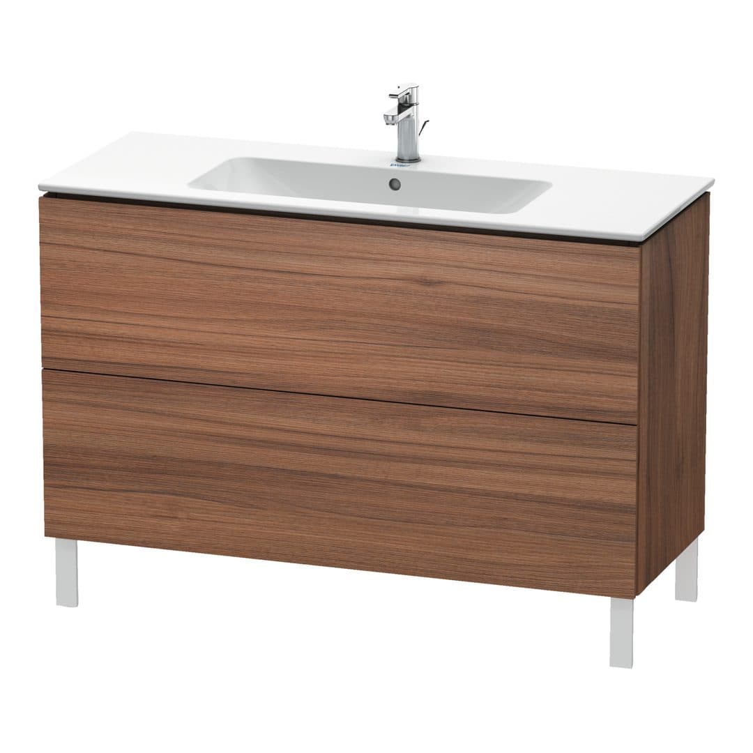 Duravit L-Cube – Έπιπλο Νιπτήρα – 1220 mm, 2 συρτάρια, νιπτήρας κέντρο, 1220 x 481 x 704 mm – Walnut Matt, Decor (LC662807979)