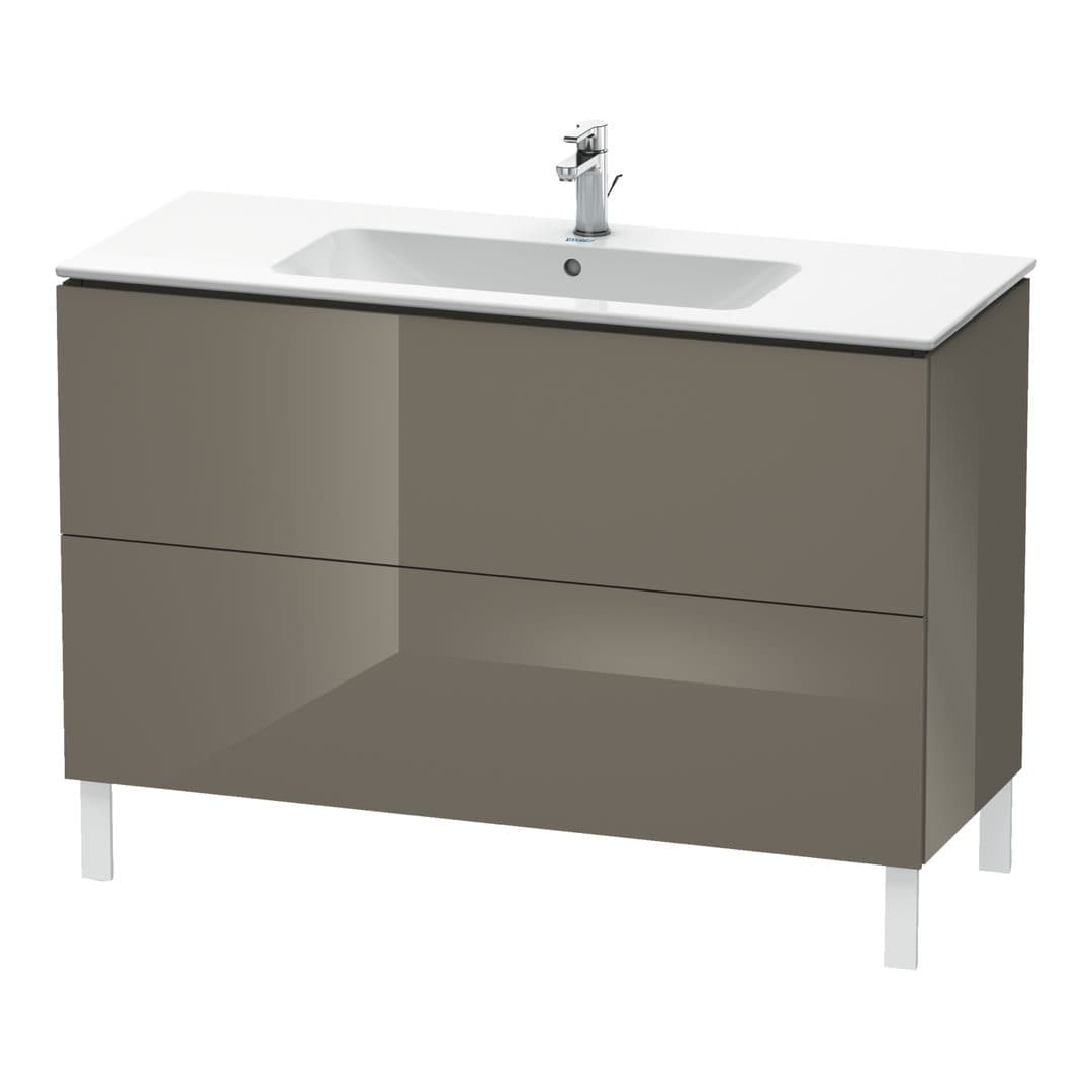 Duravit L-Cube – Έπιπλο Νιπτήρα – 1220 mm, 2 συρτάρια, νιπτήρας κέντρο, 1220 x 481 x 704 mm – Flannel Grey High Gloss, Lacquer (LC662808989)
