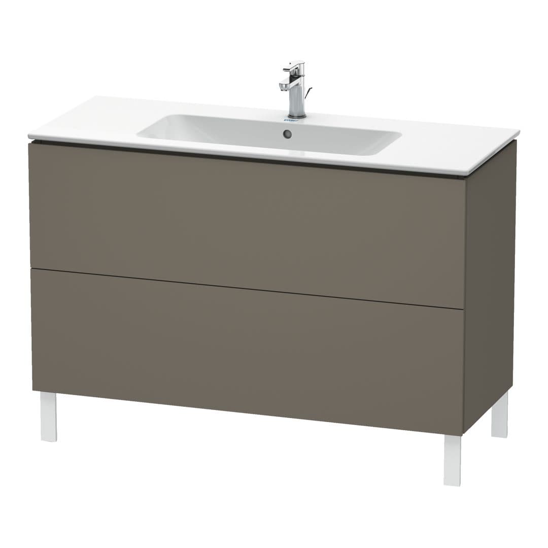 Duravit L-Cube – Έπιπλο Νιπτήρα – 1220 mm, 2 συρτάρια, νιπτήρας κέντρο, 1220 x 481 x 704 mm – Flannel Grey Satin Matt, Lacquer (LC662809090)