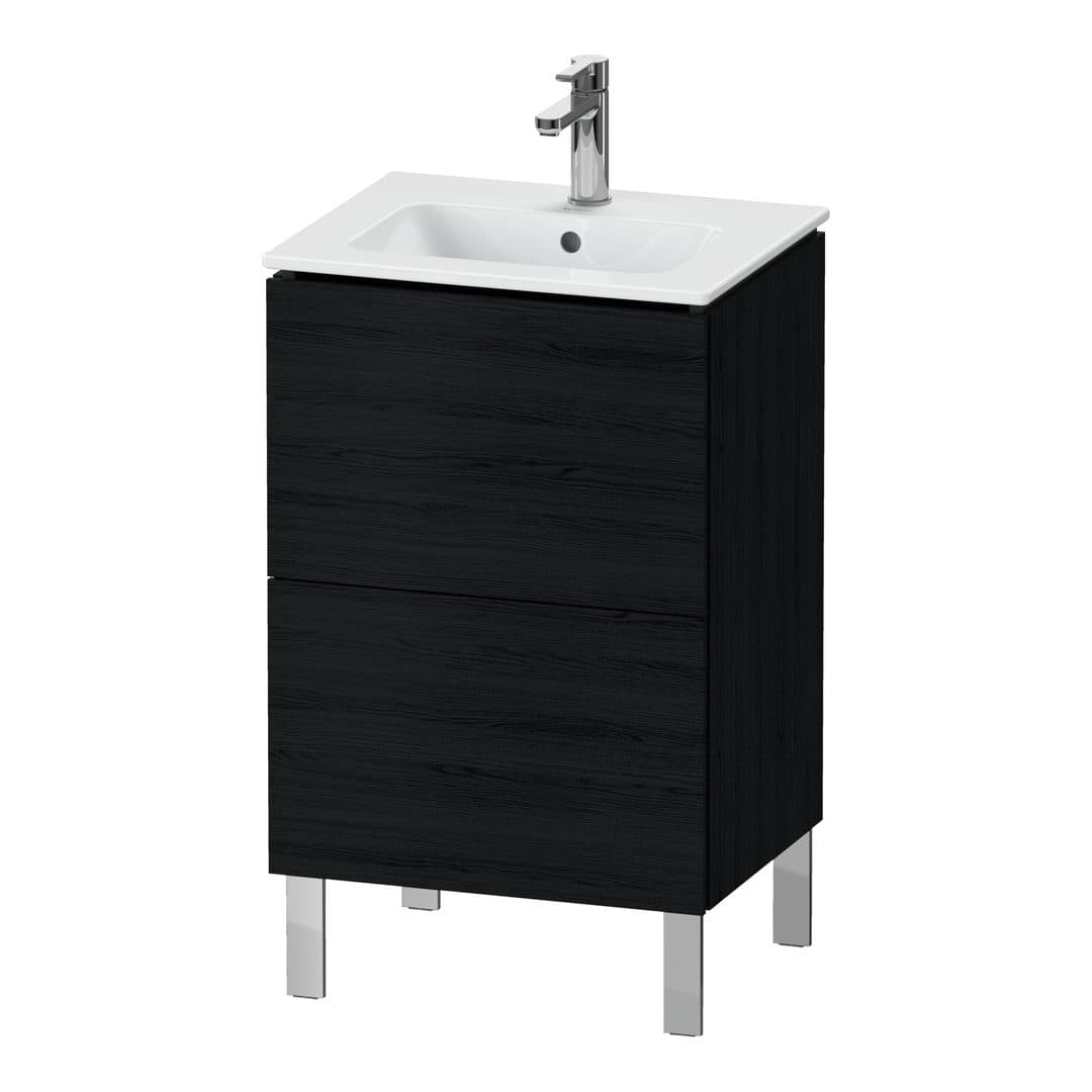 Duravit L-Cube – Έπιπλο Νιπτήρα – 520 mm, 2 συρτάρια, νιπτήρας κέντρο, Compact, 520 x 421 x 704 mm – Black oak Matt, Decor (LC667101616)