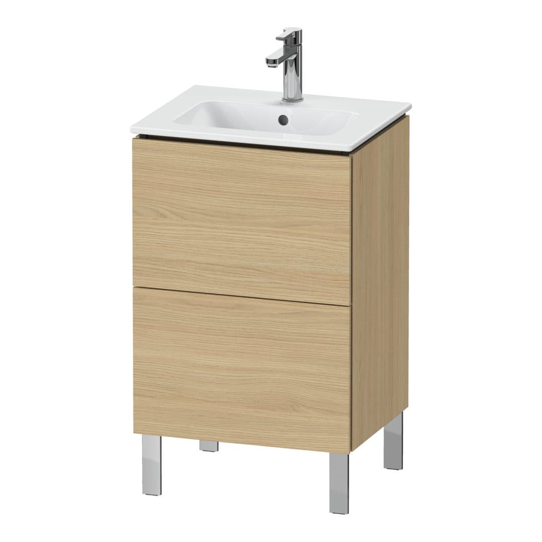 Duravit L-Cube – Έπιπλο Νιπτήρα – 520 mm, 2 συρτάρια, νιπτήρας κέντρο, Compact, 520 x 421 x 704 mm – Natural oak, Decor (LC667103030)