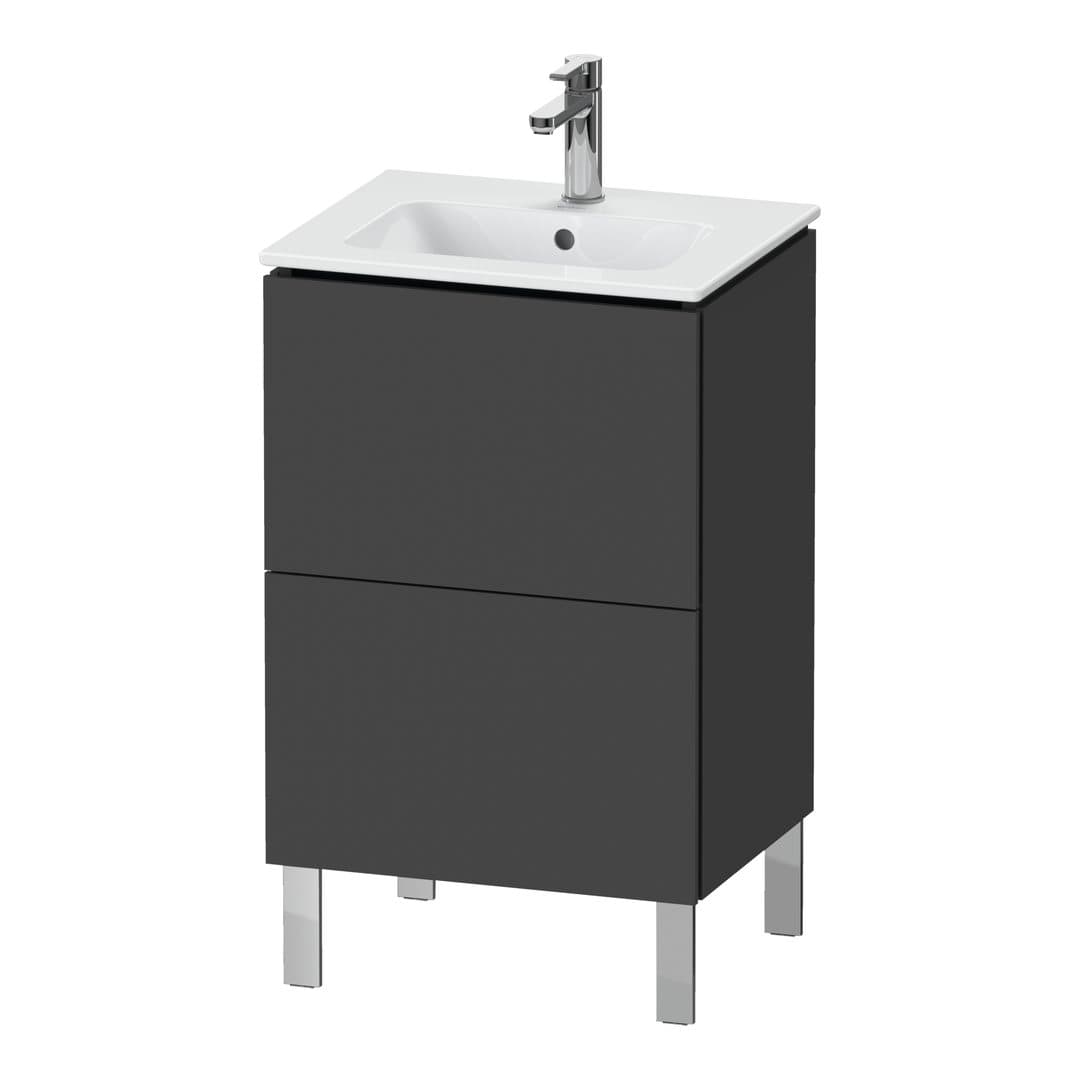 Duravit L-Cube – Έπιπλο Νιπτήρα – 520 mm, 2 συρτάρια, νιπτήρας κέντρο, Compact, 520 x 421 x 704 mm – Graphite Matt, Decor (LC667104949)