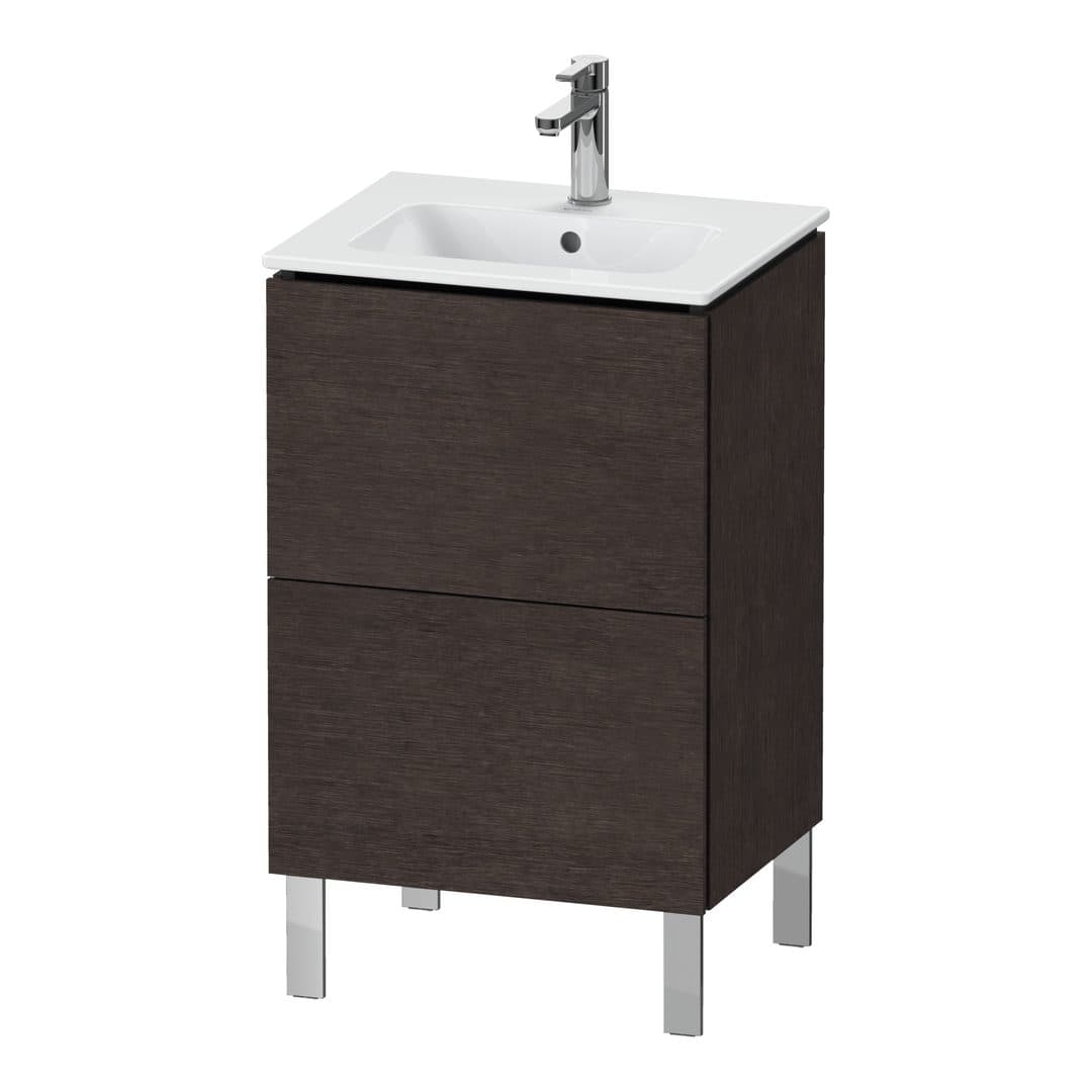 Duravit L-Cube – Έπιπλο Νιπτήρα – 520 mm, 2 συρτάρια, νιπτήρας κέντρο, Compact, 520 x 421 x 704 mm – Brushed dark oak Matt, Real wood veneer (LC667107272)