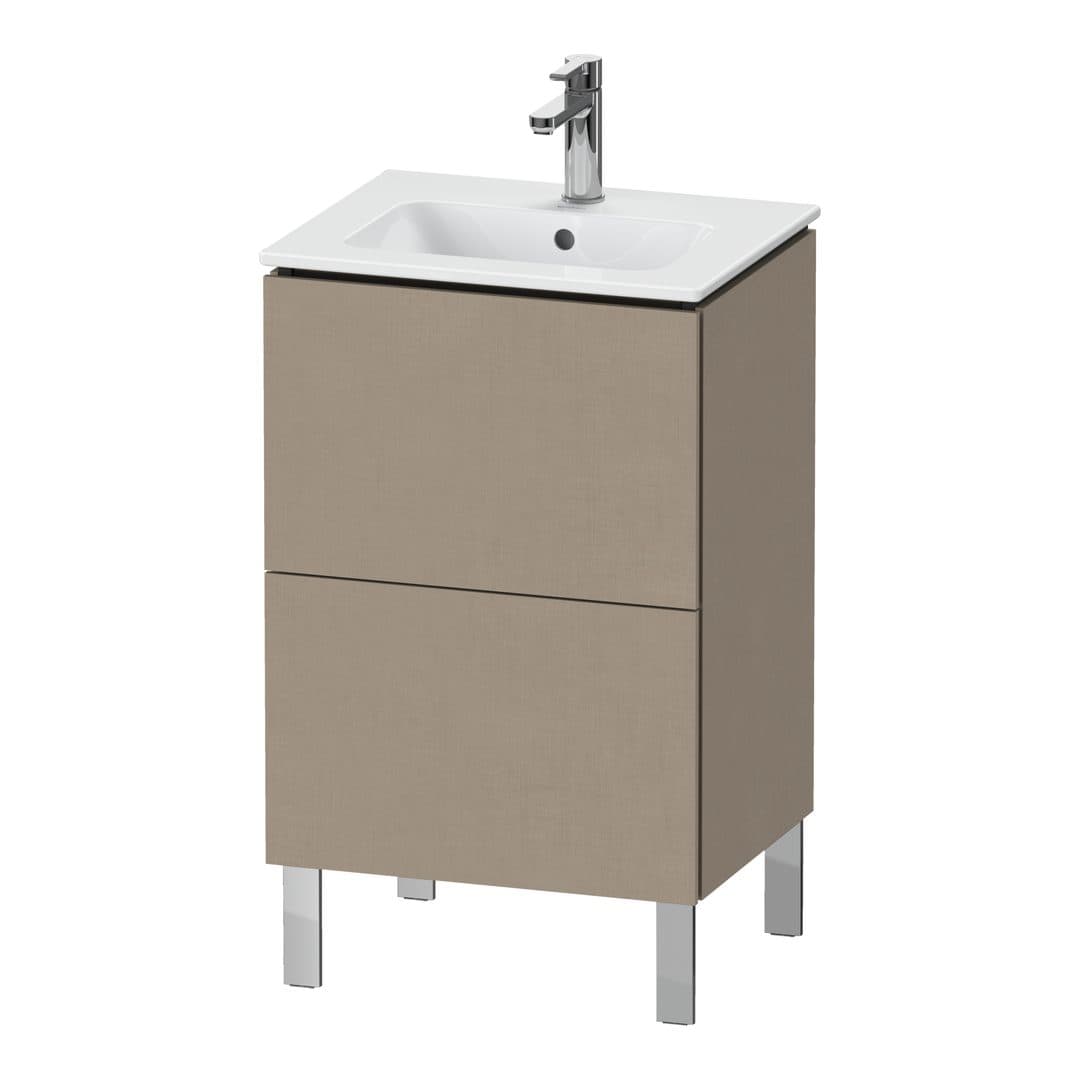 Duravit L-Cube – Έπιπλο Νιπτήρα – 520 mm, 2 συρτάρια, νιπτήρας κέντρο, Compact, 520 x 421 x 704 mm – Linen Matt, Decor (LC667107575)