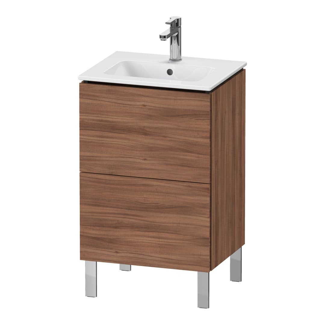 Duravit L-Cube – Έπιπλο Νιπτήρα – 520 mm, 2 συρτάρια, νιπτήρας κέντρο, Compact, 520 x 421 x 704 mm – Walnut Matt, Decor (LC667107979)