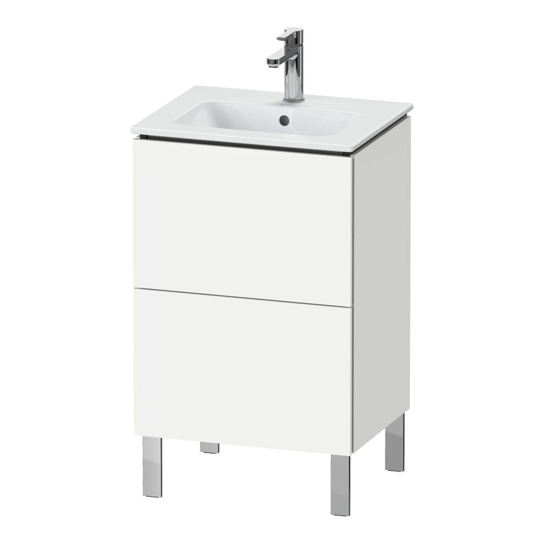 Duravit L-Cube – Έπιπλο Νιπτήρα – 520 mm, 2 συρτάρια, νιπτήρας κέντρο, Compact, 520 x 421 x 704 mm – White Super Matt, Decor (LC667108484)