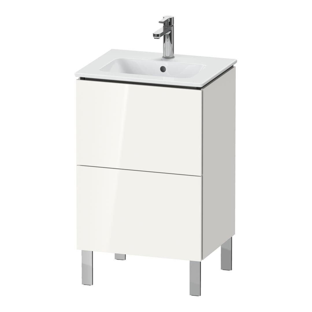 Duravit L-Cube – Έπιπλο Νιπτήρα – 520 mm, 2 συρτάρια, νιπτήρας κέντρο, Compact, 520 x 421 x 704 mm – White High Gloss, Lacquer (LC667108585)