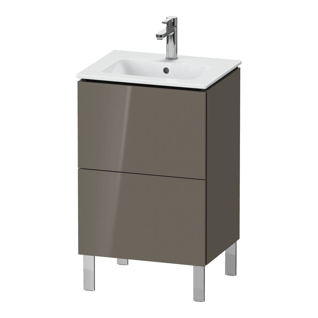Duravit L-Cube – Έπιπλο Νιπτήρα – 520 mm, 2 συρτάρια, νιπτήρας κέντρο, Compact, 520 x 421 x 704 mm – Flannel Grey High Gloss, Lacquer (LC667108989)