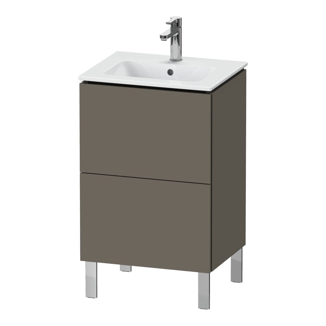 Duravit L-Cube – Έπιπλο Νιπτήρα – 520 mm, 2 συρτάρια, νιπτήρας κέντρο, Compact, 520 x 421 x 704 mm – Flannel Grey Satin Matt, Lacquer (LC667109090)