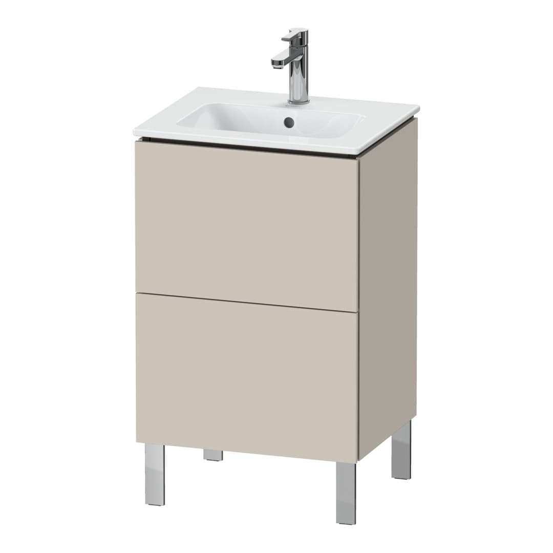 Duravit L-Cube – Έπιπλο Νιπτήρα – 520 mm, 2 συρτάρια, νιπτήρας κέντρο, Compact, 520 x 421 x 704 mm – Taupe Matt, Decor (LC667109191)