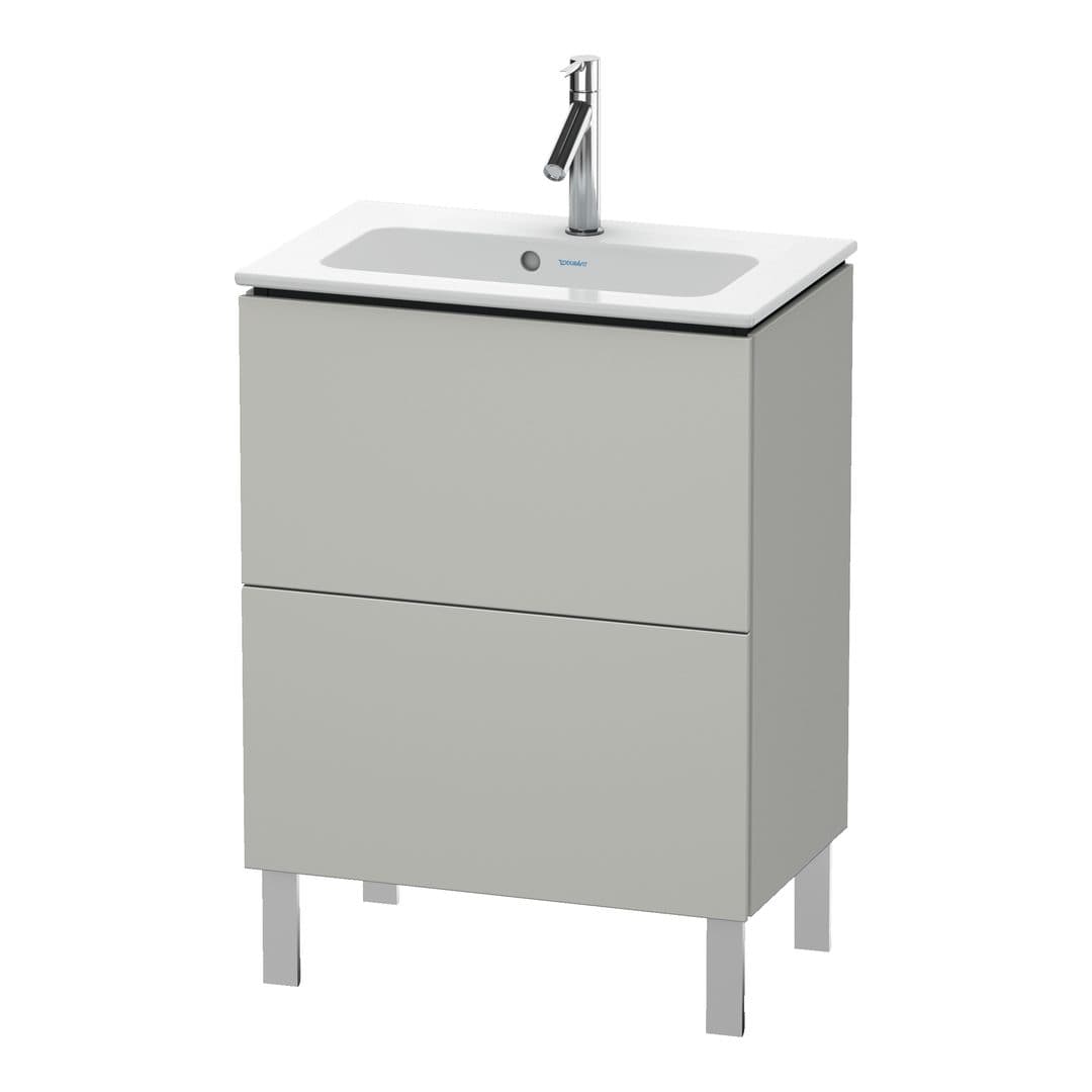 Duravit L-Cube – Έπιπλο Νιπτήρα – 620 mm, 2 συρτάρια, νιπτήρας κέντρο, Compact, 620 x 391 x 704 mm – Concrete grey Matt, Decor (LC667300707)