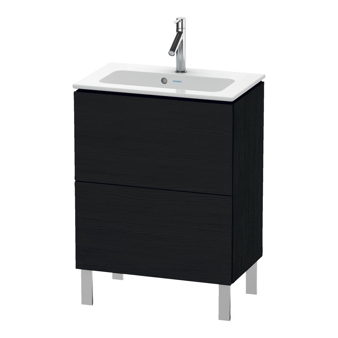 Duravit L-Cube – Έπιπλο Νιπτήρα – 620 mm, 2 συρτάρια, νιπτήρας κέντρο, Compact, 620 x 391 x 704 mm – Black oak Matt, Decor (LC667301616)