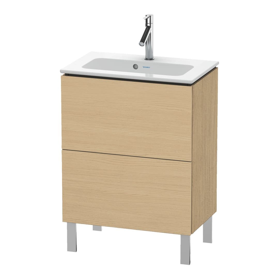 Duravit L-Cube – Έπιπλο Νιπτήρα – 620 mm, 2 συρτάρια, νιπτήρας κέντρο, Compact, 620 x 391 x 704 mm – Natural oak, Decor (LC667303030)
