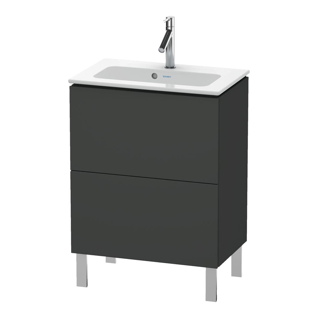 Duravit L-Cube – Έπιπλο Νιπτήρα – 620 mm, 2 συρτάρια, νιπτήρας κέντρο, Compact, 620 x 391 x 704 mm – Graphite Matt, Decor (LC667304949)