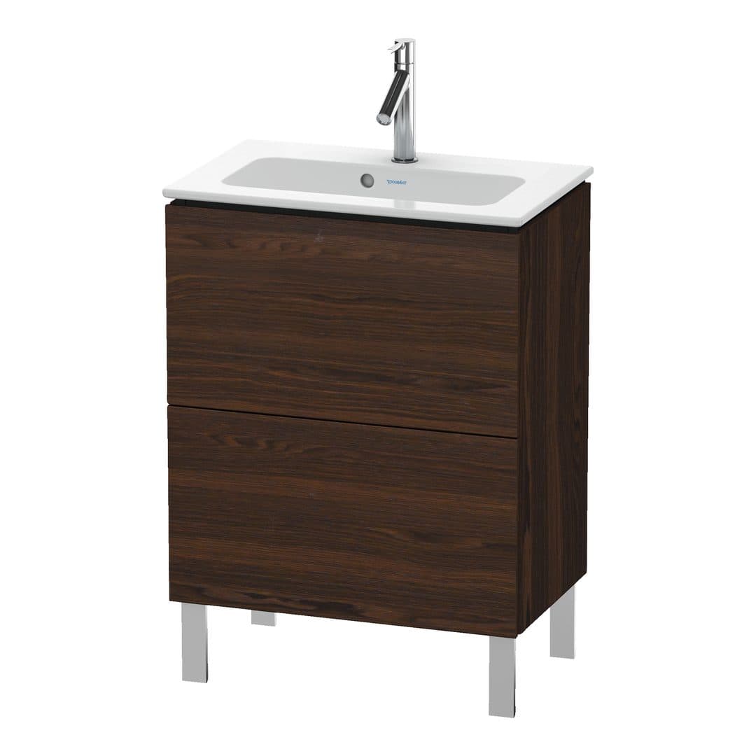 Duravit L-Cube – Έπιπλο Νιπτήρα – 620 mm, 2 συρτάρια, νιπτήρας κέντρο, Compact, 620 x 391 x 704 mm – Brushed walnut Matt, Real wood veneer (LC667306969)