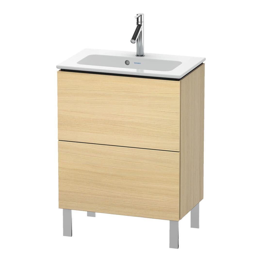 Duravit L-Cube – Έπιπλο Νιπτήρα – 620 mm, 2 συρτάρια, νιπτήρας κέντρο, Compact, 620 x 391 x 704 mm – Mediterranean oak Matt, Real wood veneer (LC667307171)
