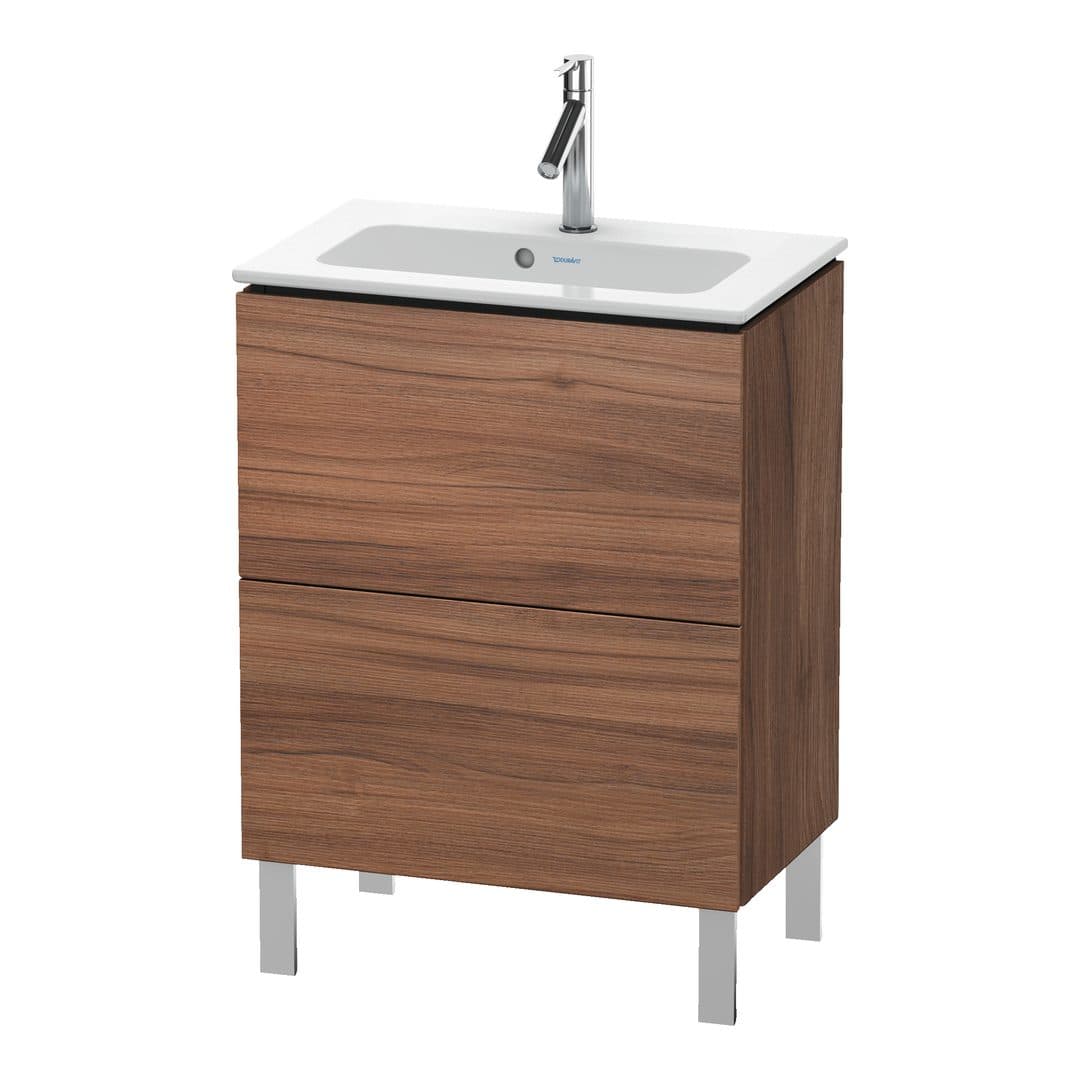 Duravit L-Cube – Έπιπλο Νιπτήρα – 620 mm, 2 συρτάρια, νιπτήρας κέντρο, Compact, 620 x 391 x 704 mm – Walnut Matt, Decor (LC667307979)