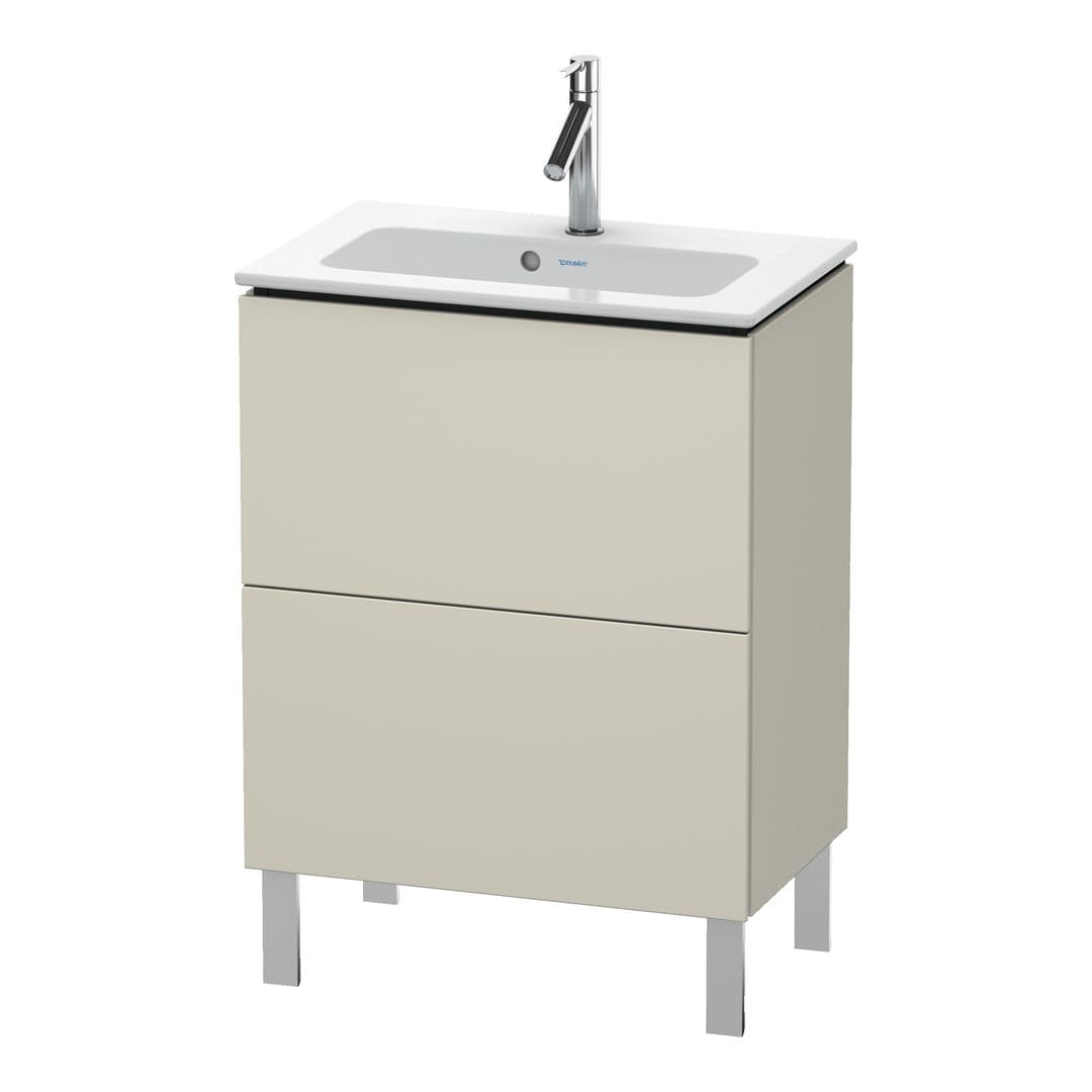 Duravit L-Cube – Έπιπλο Νιπτήρα – 620 mm, 2 συρτάρια, νιπτήρας κέντρο, Compact, 620 x 391 x 704 mm – Taupe Super Matt, Decor (LC667308383)