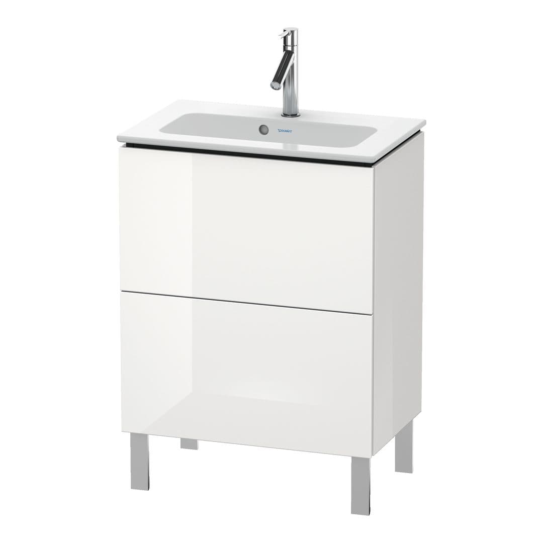 Duravit L-Cube – Έπιπλο Νιπτήρα – 620 mm, 2 συρτάρια, νιπτήρας κέντρο, Compact, 620 x 391 x 704 mm – White High Gloss, Lacquer (LC667308585)