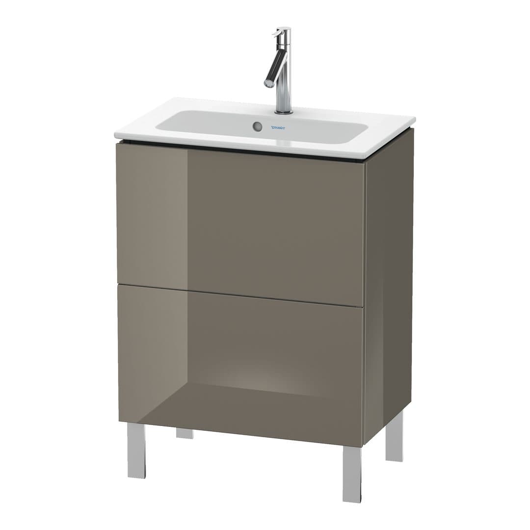 Duravit L-Cube – Έπιπλο Νιπτήρα – 620 mm, 2 συρτάρια, νιπτήρας κέντρο, Compact, 620 x 391 x 704 mm – Flannel Grey High Gloss, Lacquer (LC667308989)