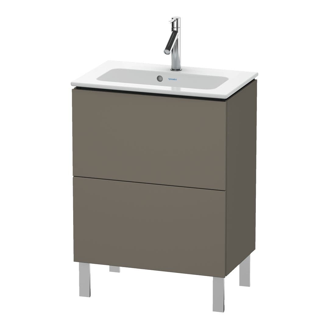 Duravit L-Cube – Έπιπλο Νιπτήρα – 620 mm, 2 συρτάρια, νιπτήρας κέντρο, Compact, 620 x 391 x 704 mm – Flannel Grey Satin Matt, Lacquer (LC667309090)