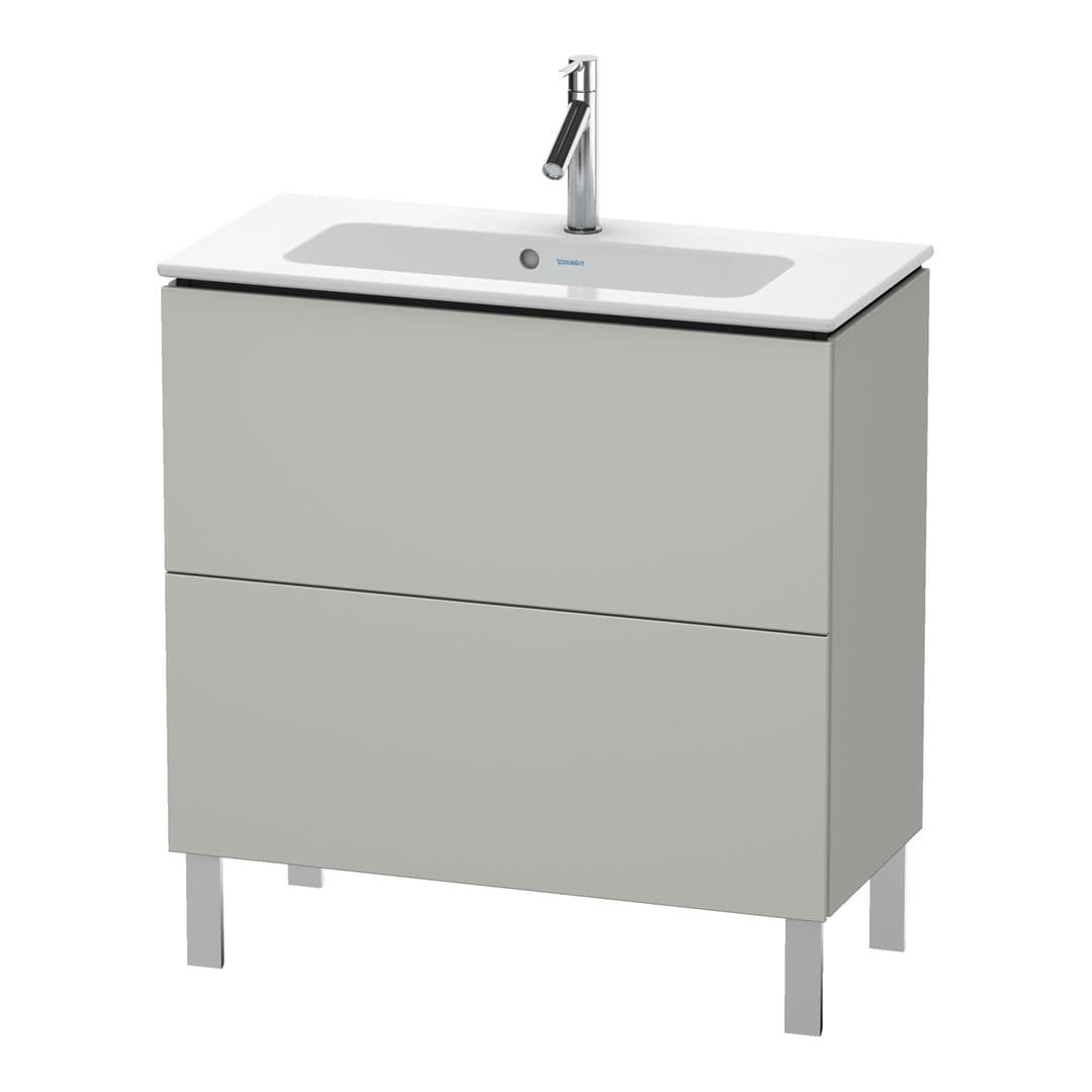 Duravit L-Cube – Έπιπλο Νιπτήρα – 820 mm, 2 συρτάρια, νιπτήρας κέντρο, Compact, 820 x 391 x 704 mm – Concrete grey Matt, Decor (LC667400707)