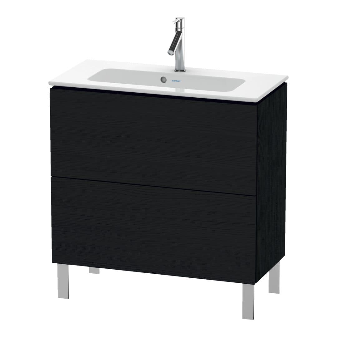 Duravit L-Cube – Έπιπλο Νιπτήρα – 820 mm, 2 συρτάρια, νιπτήρας κέντρο, Compact, 820 x 391 x 704 mm – Black oak Matt, Decor (LC667401616)