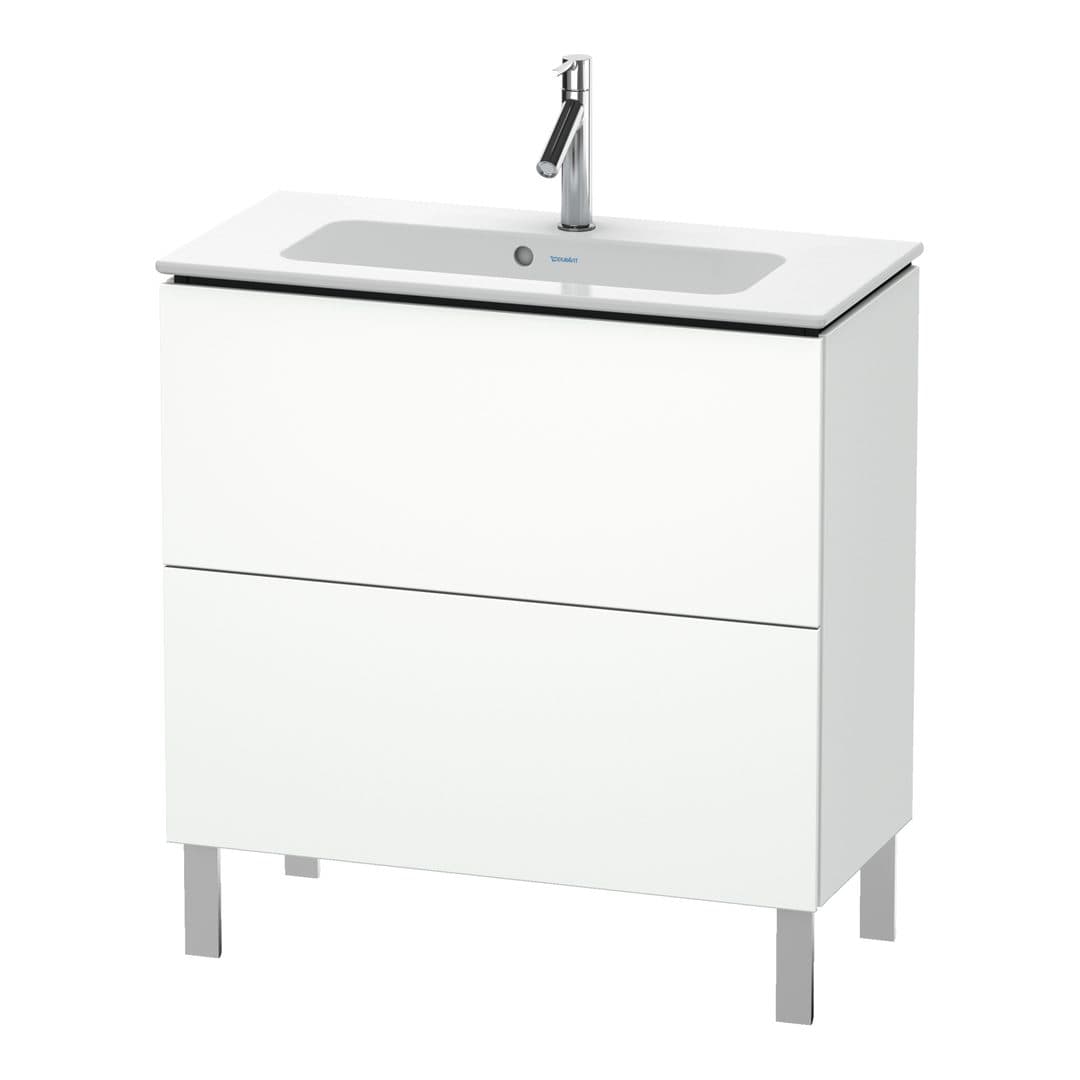 Duravit L-Cube – Έπιπλο Νιπτήρα – 820 mm, 2 συρτάρια, νιπτήρας κέντρο, Compact, 820 x 391 x 704 mm – White Matt, Decor (LC667401818)