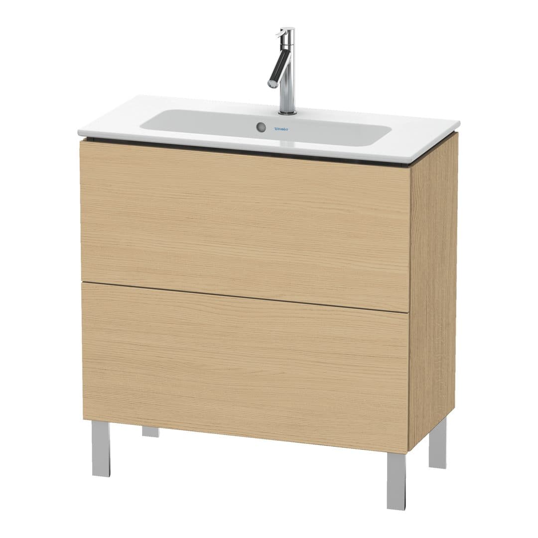 Duravit L-Cube – Έπιπλο Νιπτήρα – 820 mm, 2 συρτάρια, νιπτήρας κέντρο, Compact, 820 x 391 x 704 mm – Natural oak, Decor (LC667403030)