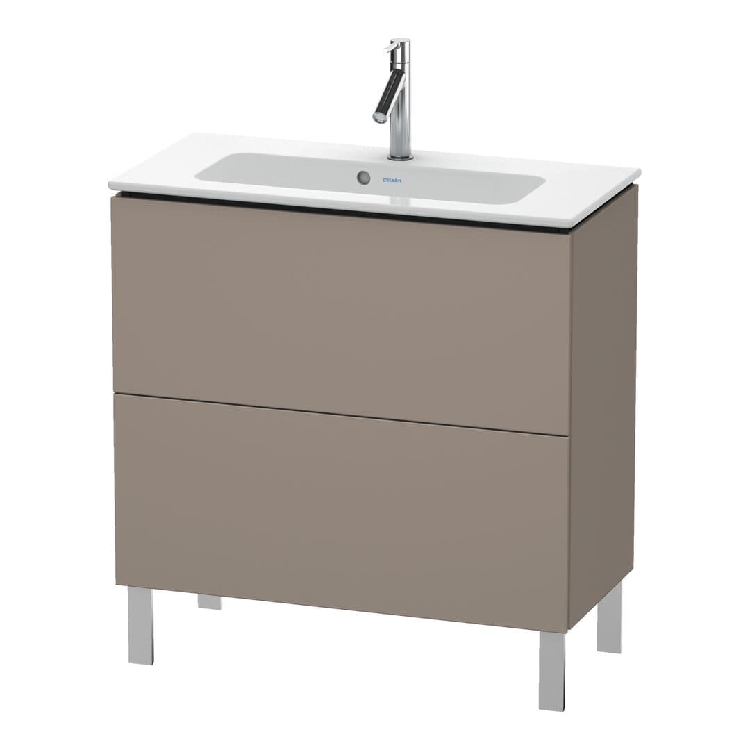 Duravit L-Cube – Έπιπλο Νιπτήρα – 820 mm, 2 συρτάρια, νιπτήρας κέντρο, Compact, 820 x 391 x 704 mm – Basalte Matt, Decor (LC667404343)