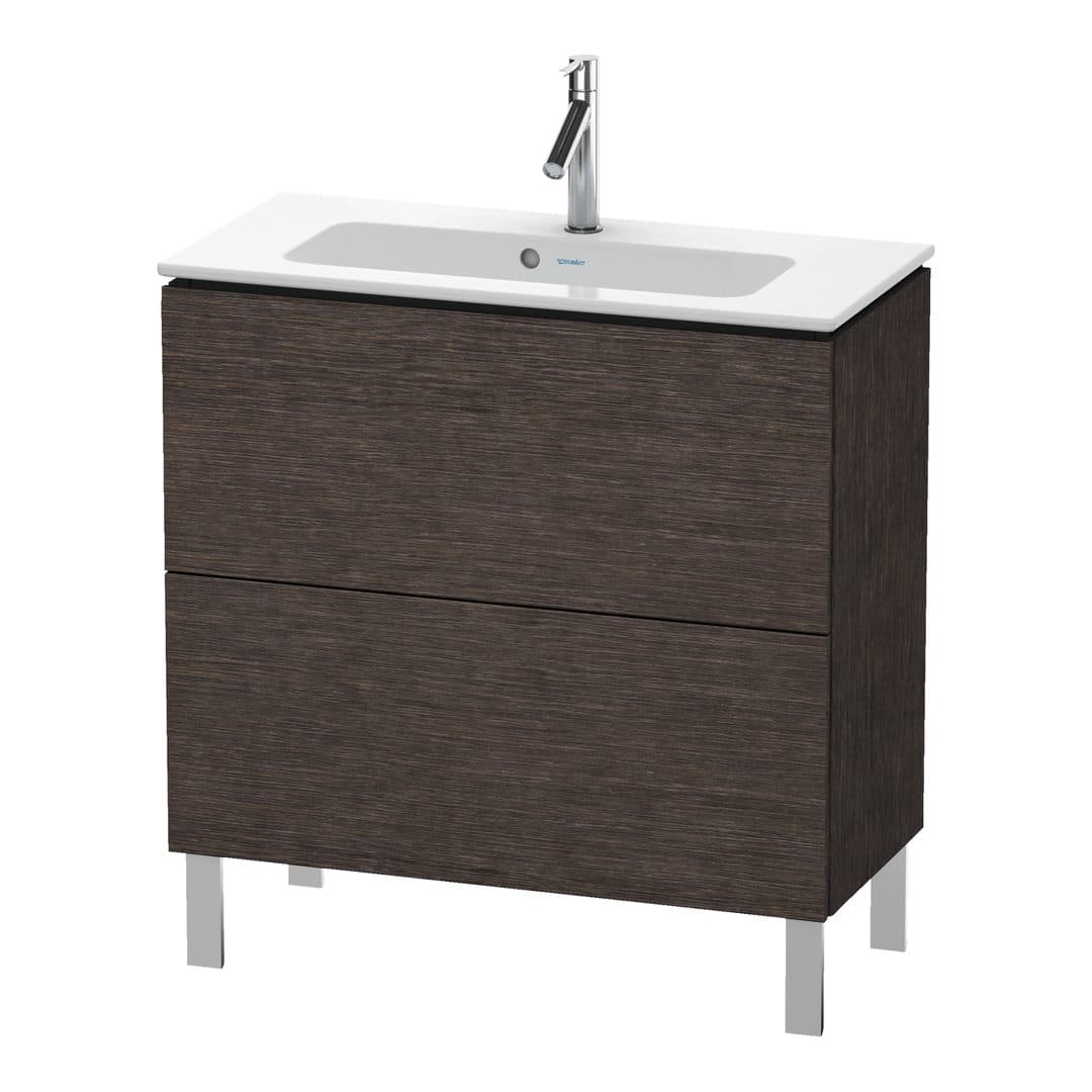 Duravit L-Cube – Έπιπλο Νιπτήρα – 820 mm, 2 συρτάρια, νιπτήρας κέντρο, Compact, 820 x 391 x 704 mm – Brushed dark oak Matt, Real wood veneer (LC667407272)