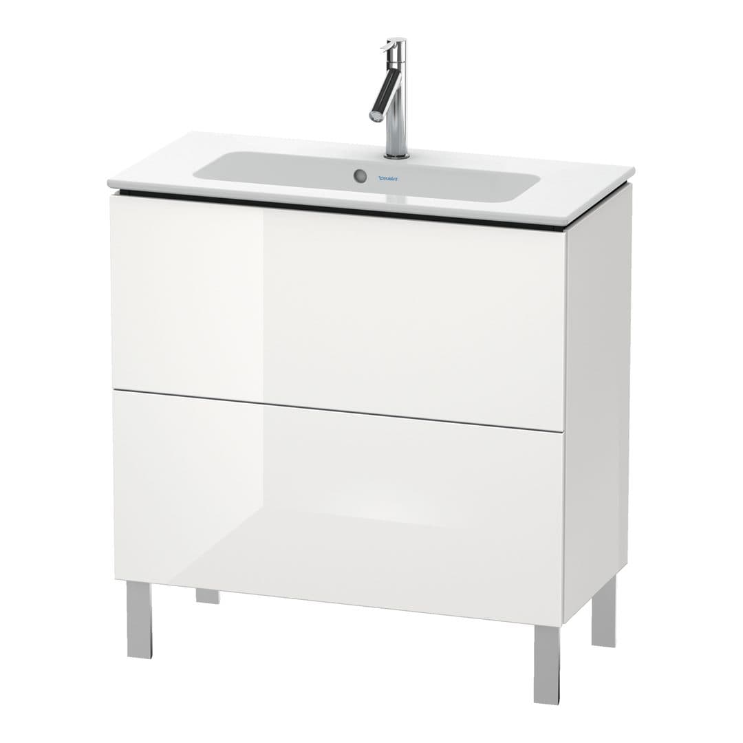 Duravit L-Cube – Έπιπλο Νιπτήρα – 820 mm, 2 συρτάρια, νιπτήρας κέντρο, Compact, 820 x 391 x 704 mm – White High Gloss, Lacquer (LC667408585)