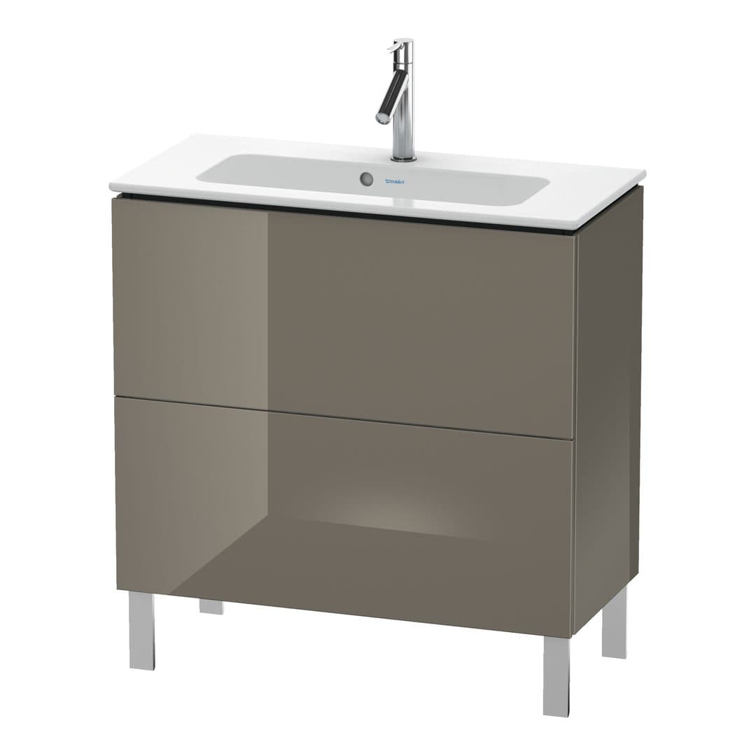 Duravit L-Cube – Έπιπλο Νιπτήρα – 820 mm, 2 συρτάρια, νιπτήρας κέντρο, Compact, 820 x 391 x 704 mm – Flannel Grey High Gloss, Lacquer (LC667408989)