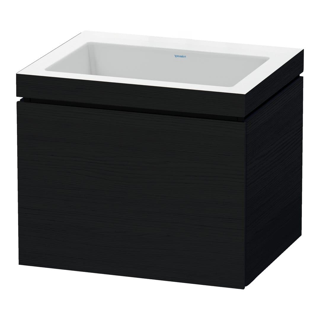 Duravit L-Cube – Έπιπλο Νιπτήρα – 600 mm, με νιπτήρα, 1 συρτάρι, νιπτήρας κέντρο, έκδοση N – Black oak Matt, Decor (LC6916N1616)