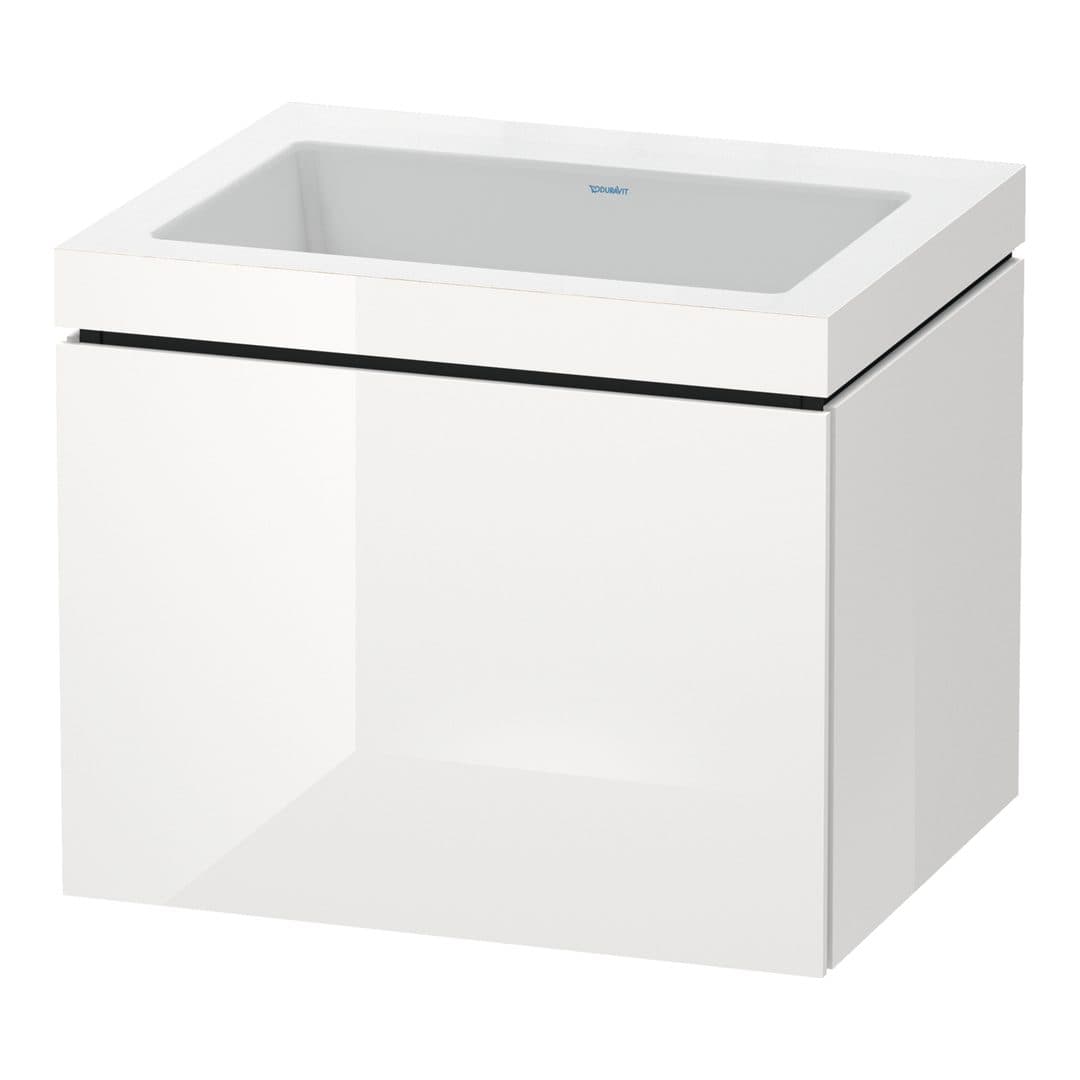 Duravit L-Cube – Έπιπλο Νιπτήρα – 600 mm, με νιπτήρα, 1 συρτάρι, νιπτήρας κέντρο, έκδοση N – White High Gloss, Decor (LC6916N2222)