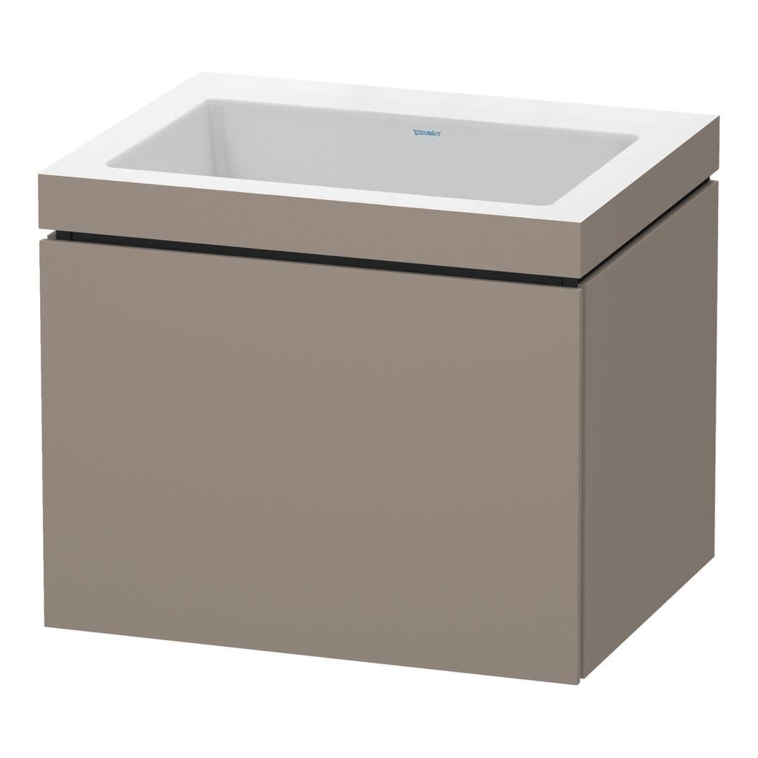 Duravit L-Cube – Έπιπλο Νιπτήρα – 600 mm, με νιπτήρα, 1 συρτάρι, νιπτήρας κέντρο, έκδοση N – Basalte Matt, Decor (LC6916N4343)