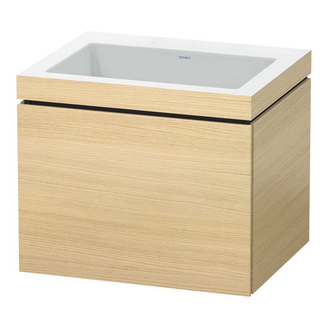 Duravit L-Cube – Έπιπλο Νιπτήρα – 600 mm, με νιπτήρα, 1 συρτάρι, νιπτήρας κέντρο, έκδοση N – Mediterranean oak Matt, Real wood veneer (LC6916N7171)