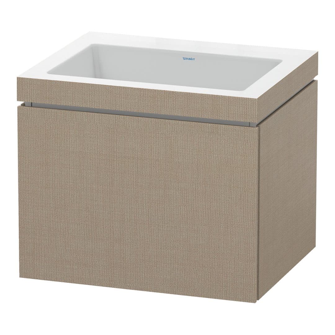 Duravit L-Cube – Έπιπλο Νιπτήρα – 600 mm, με νιπτήρα, 1 συρτάρι, νιπτήρας κέντρο, έκδοση N – Linen Matt, Decor (LC6916N7575)