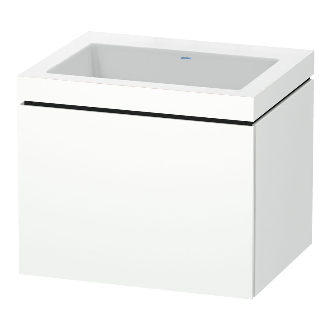 Duravit L-Cube – Έπιπλο Νιπτήρα – 600 mm, με νιπτήρα, 1 συρτάρι, νιπτήρας κέντρο, έκδοση N – White Super Matt, Decor (LC6916N8484)