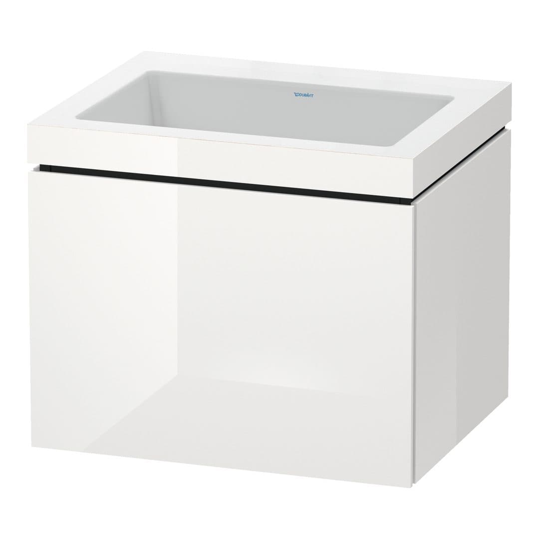 Duravit L-Cube – Έπιπλο Νιπτήρα – 600 mm, με νιπτήρα, 1 συρτάρι, νιπτήρας κέντρο, έκδοση N – White High Gloss, Lacquer (LC6916N8585)
