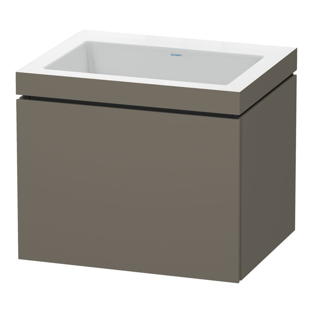 Duravit L-Cube – Έπιπλο Νιπτήρα – 600 mm, με νιπτήρα, 1 συρτάρι, νιπτήρας κέντρο, έκδοση N – Flannel Grey Satin Matt, Lacquer (LC6916N9090)
