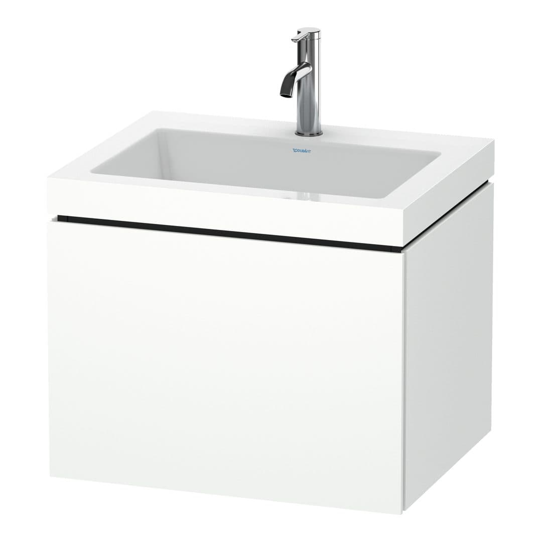 Duravit L-Cube – Έπιπλο Νιπτήρα – 600 mm, με νιπτήρα, 1 συρτάρι, νιπτήρας κέντρο, έκδοση O – White Matt, Decor (LC6916O1818)