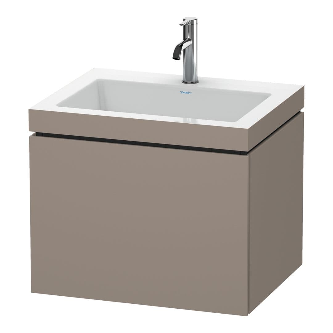Duravit L-Cube – Έπιπλο Νιπτήρα – 600 mm, με νιπτήρα, 1 συρτάρι, νιπτήρας κέντρο, έκδοση O – Basalte Matt, Decor (LC6916O4343)