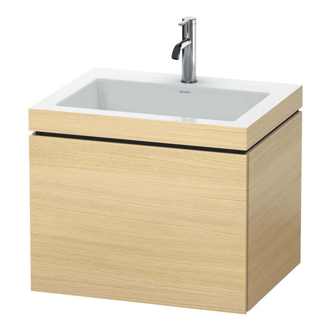 Duravit L-Cube – Έπιπλο Νιπτήρα – 600 mm, με νιπτήρα, 1 συρτάρι, νιπτήρας κέντρο, έκδοση O – Mediterranean oak Matt, Real wood veneer (LC6916O7171)