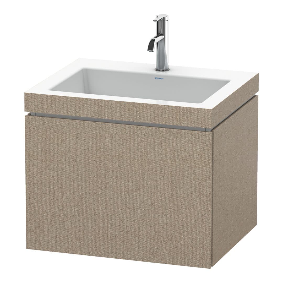 Duravit L-Cube – Έπιπλο Νιπτήρα – 600 mm, με νιπτήρα, 1 συρτάρι, νιπτήρας κέντρο, έκδοση O – Linen Matt, Decor (LC6916O7575)