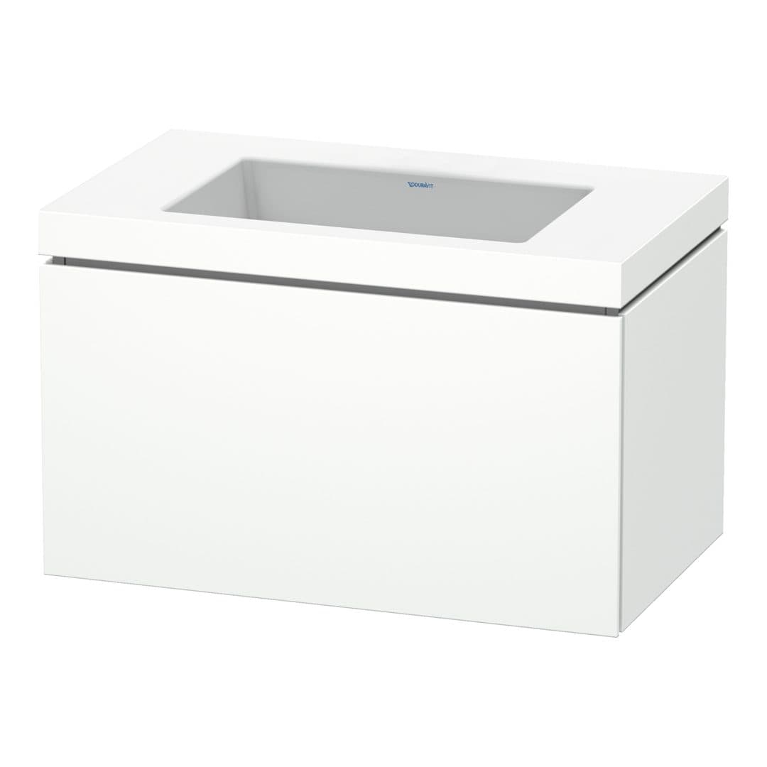 Duravit L-Cube – Έπιπλο Νιπτήρα – 800 mm, με νιπτήρα, 1 συρτάρι, νιπτήρας κέντρο, έκδοση N – White Matt, Decor (LC6917N1818)