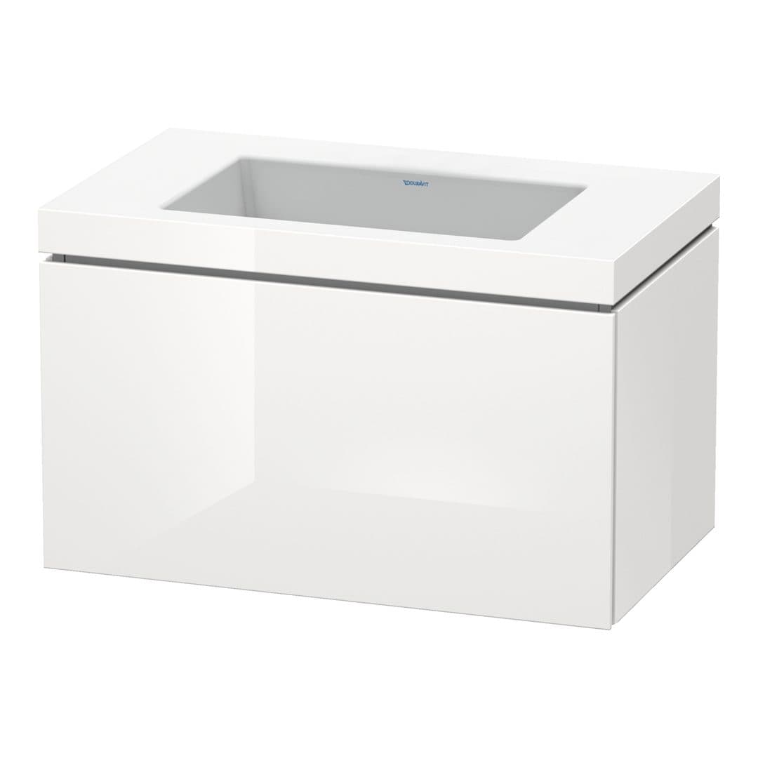 Duravit L-Cube – Έπιπλο Νιπτήρα – 800 mm, με νιπτήρα, 1 συρτάρι, νιπτήρας κέντρο, έκδοση N – White High Gloss, Decor (LC6917N2222)